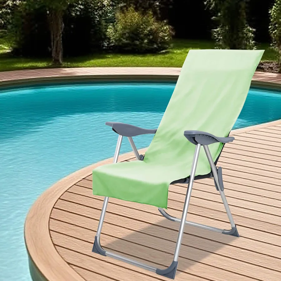 Serviettes de chaise d'extérieur 2 pcs Vert 130 x 60 cm