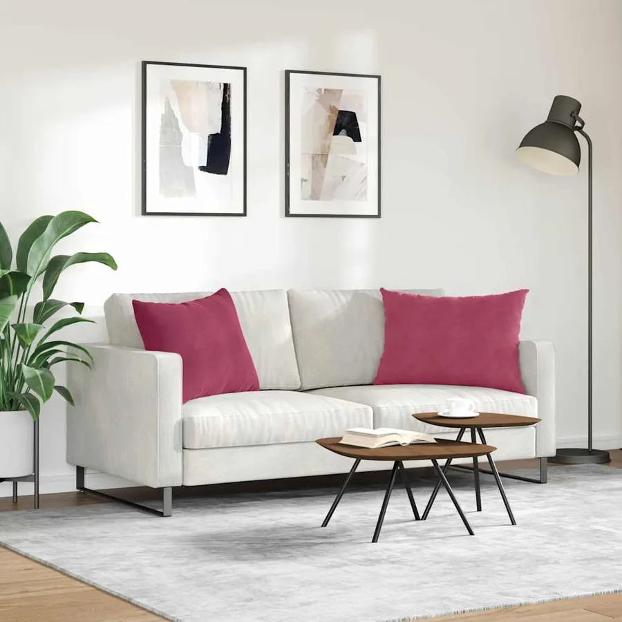 Coussins de canapé 2 pcs Bordeaux 70 x 50 cm - 4