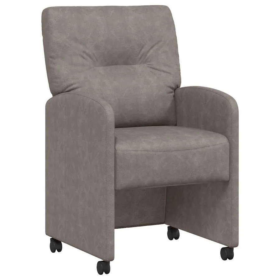Chaises de Salle à Manger avec Roues 2 pcs Gris 57 x 67 x 95 cm - 2