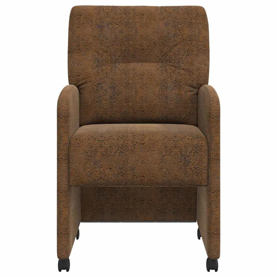 Chaises de Salle à Manger avec Roues 2 pcs Marron - 4