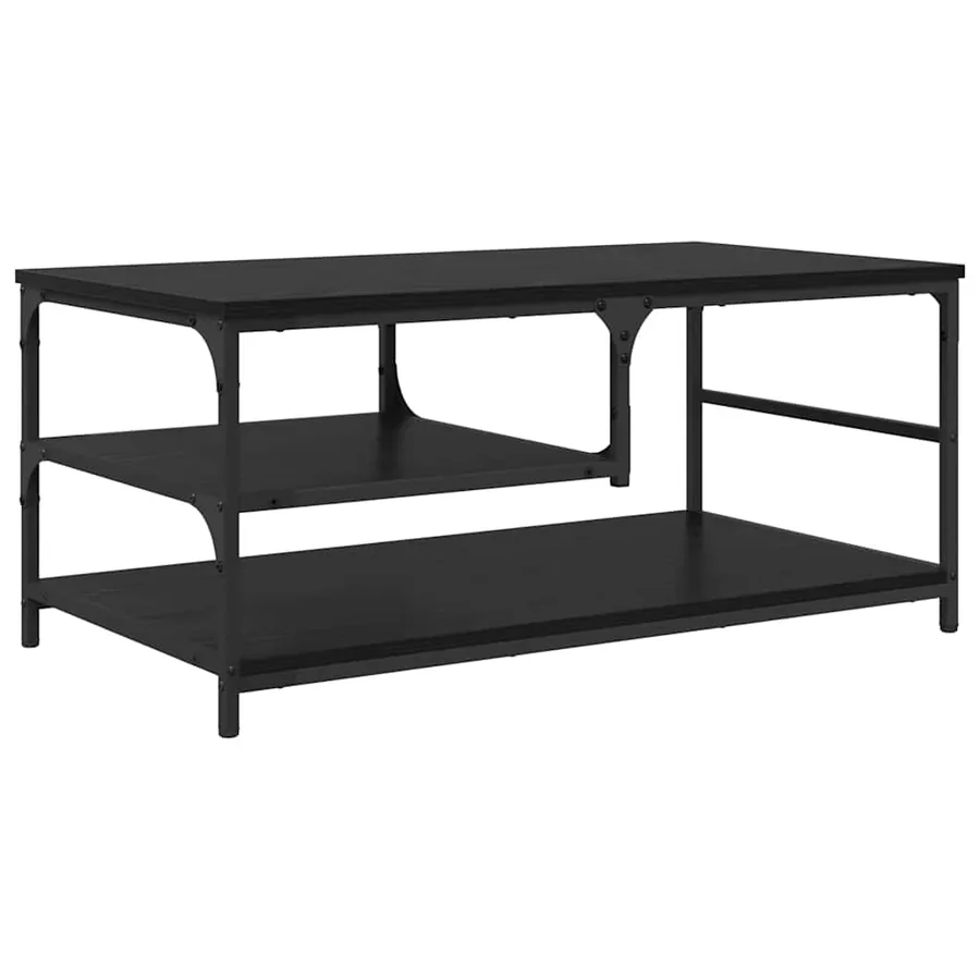 Table basse Chêne noir 90 x 49 x 40 cm Bois d'ingénierie - 2