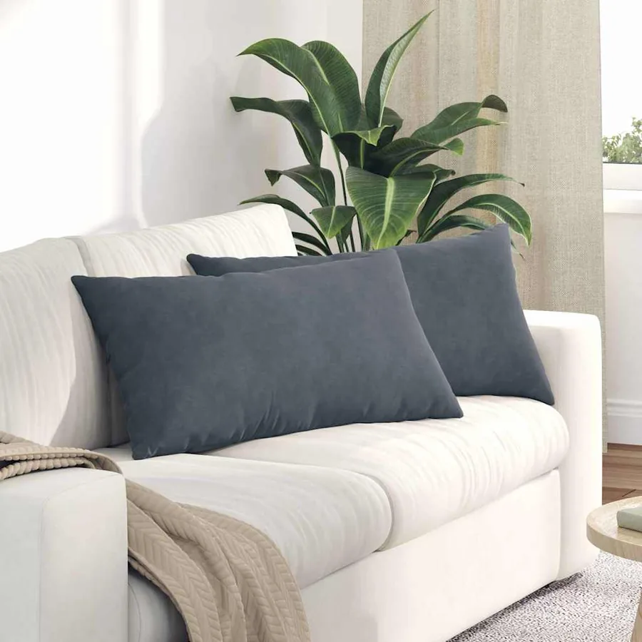 Coussins de canapé 2 pcs Gris foncé 80 x 40 cm