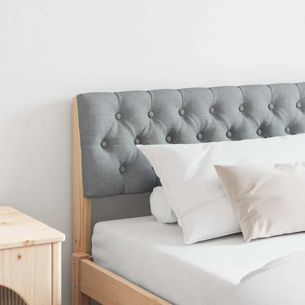 Tête de lit capitonnée Gris clair 180 cm Pin massif
