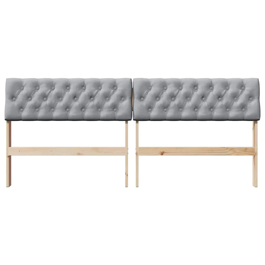 Tête de lit capitonnée Gris clair 180 cm Pin massif - 4
