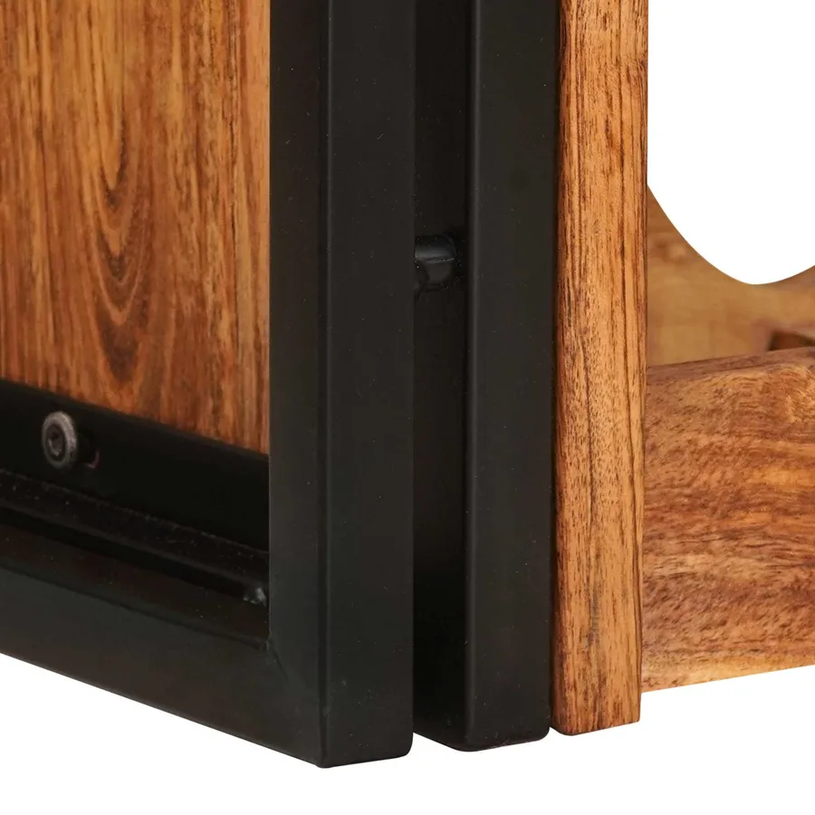 Étagère à vin Marron 60 x 45 x 33 cm Bois d'Acacia Massif - 9