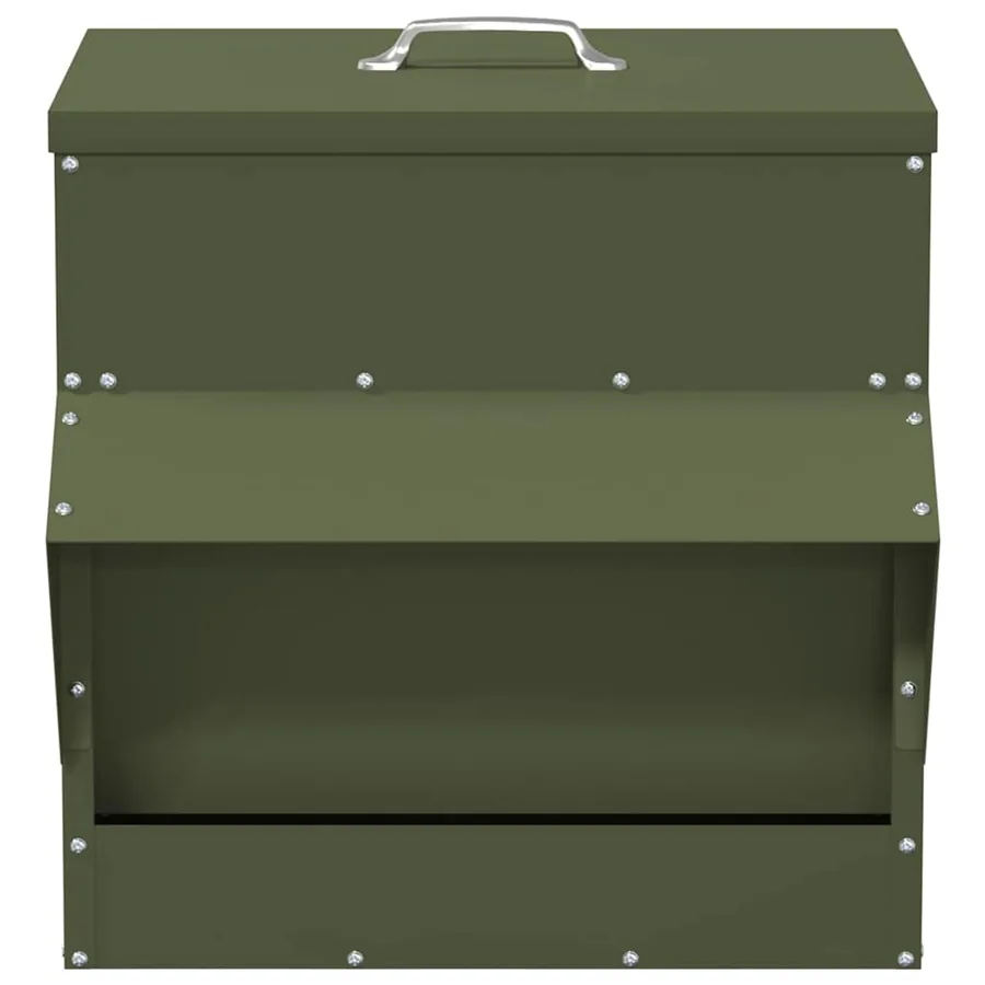 Mangeoire pour poules Vert olive 40,5 x 45 x 41 cm - 5