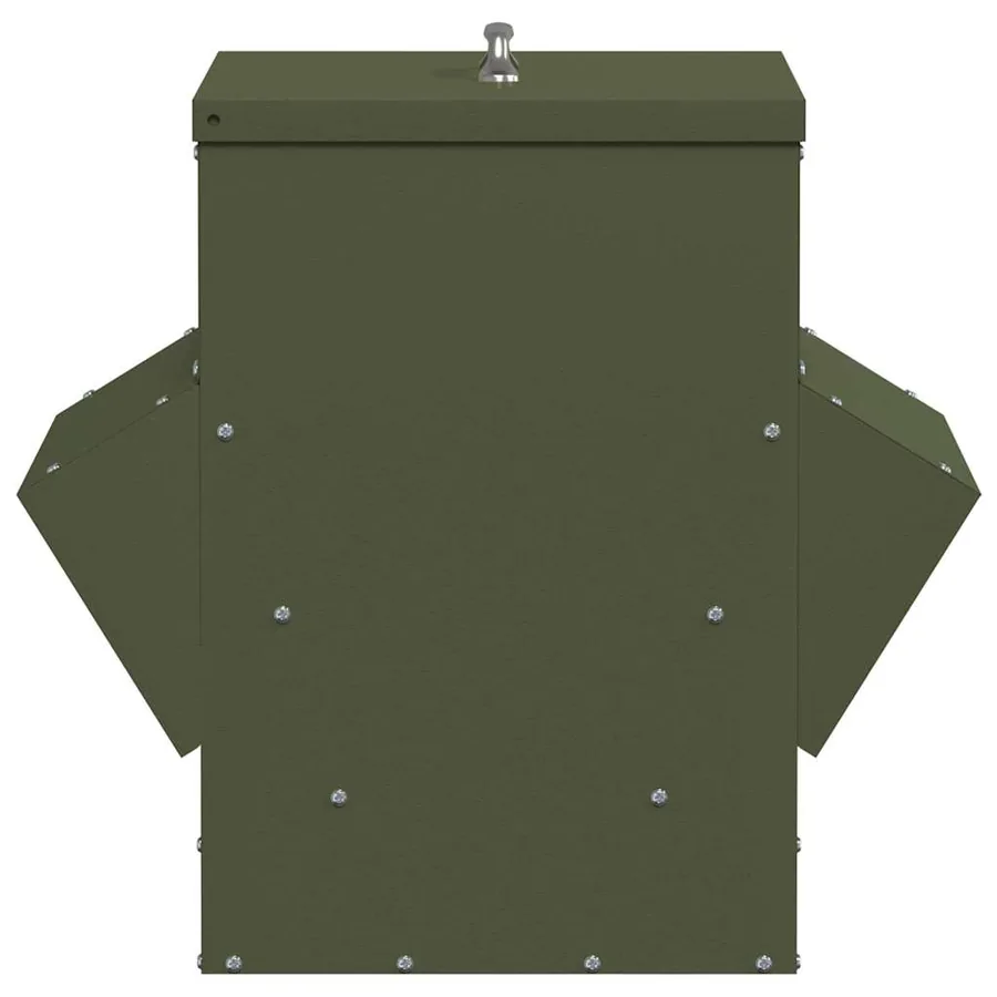 Mangeoire pour poules Vert olive 40,5 x 45 x 41 cm - 6