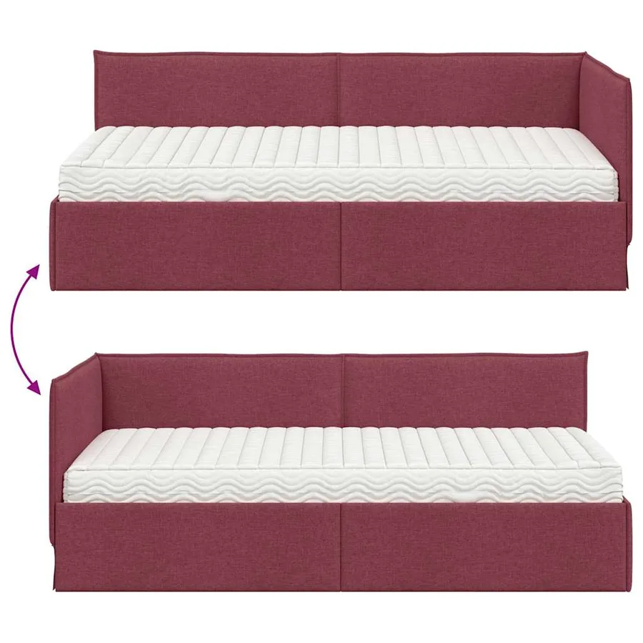 Cadre de lit d'angle avec matelas 2 pcs Gris Velours - 12