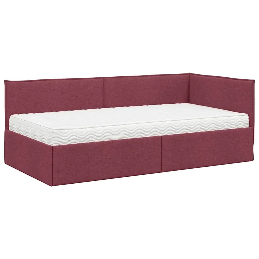 Cadre de lit d'angle avec matelas 2 pcs Gris Velours - 4