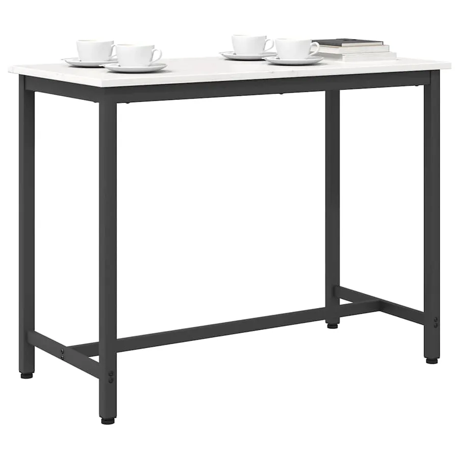 table Blanc 100 x 50 x 77 cm Bois d'ingénierie et acier - 3