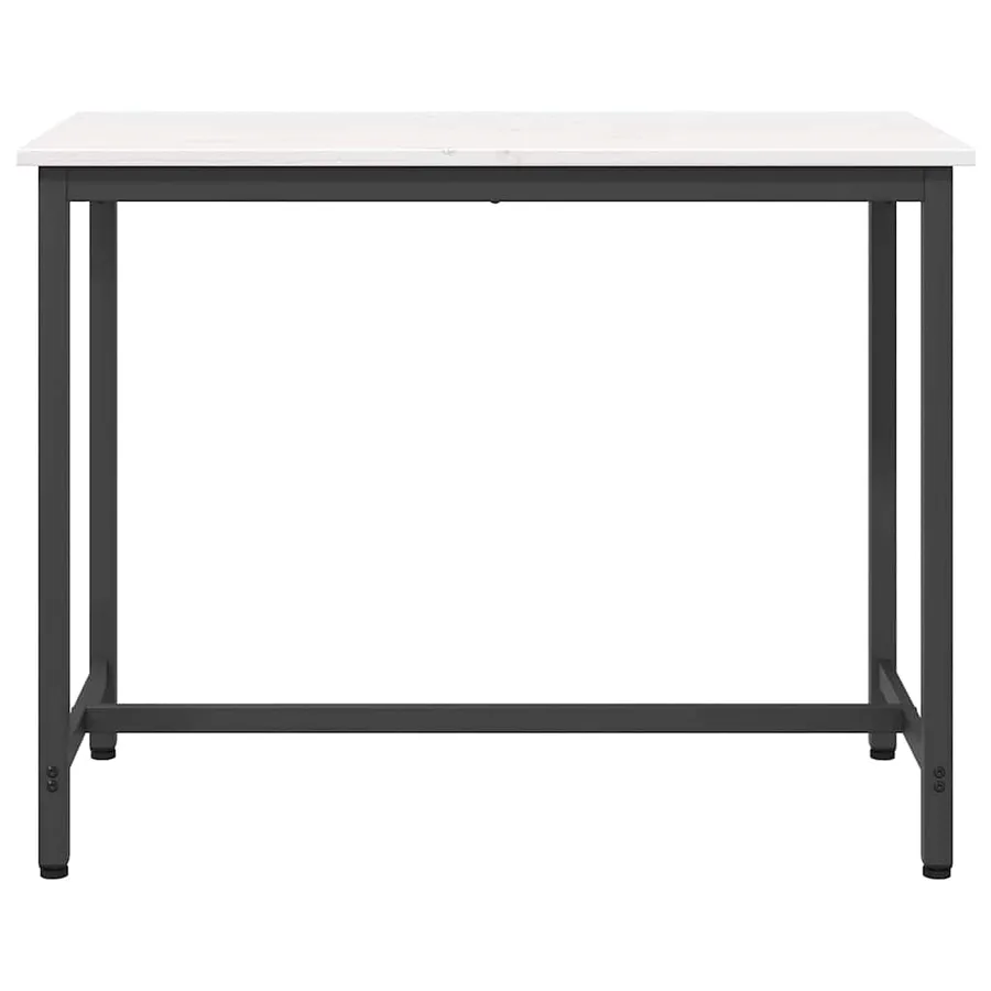 table Blanc 100 x 50 x 77 cm Bois d'ingénierie et acier - 5