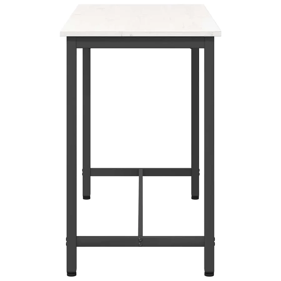 table Blanc 100 x 50 x 77 cm Bois d'ingénierie et acier - 6