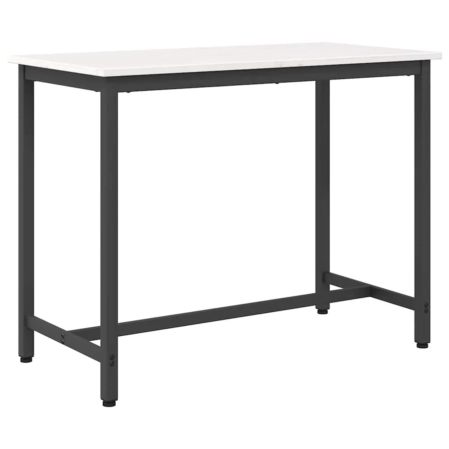 table Blanc 100 x 50 x 77 cm Bois d'ingénierie et acier - 7
