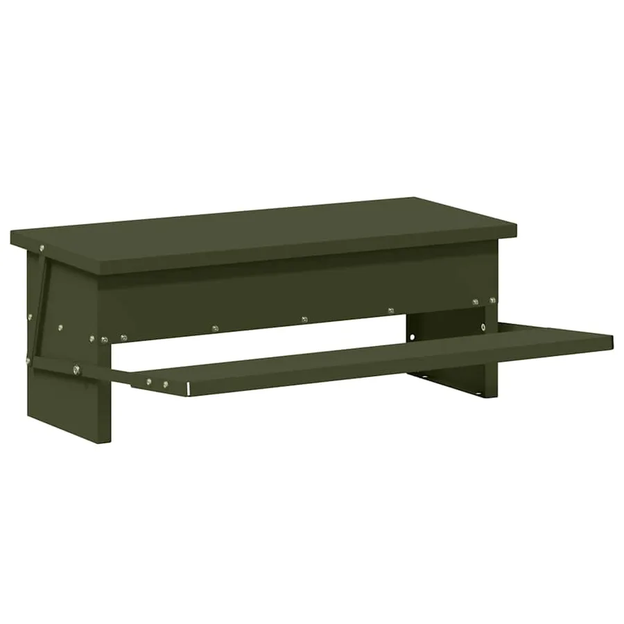 Nourrisseur à pédale pour poules Vert olive 48,5 x 39,5 x 19 cm - 5