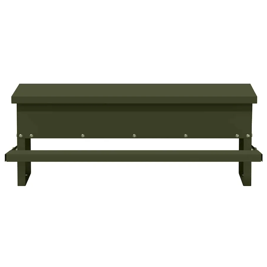 Nourrisseur à pédale pour poules Vert olive 48,5 x 39,5 x 19 cm - 6