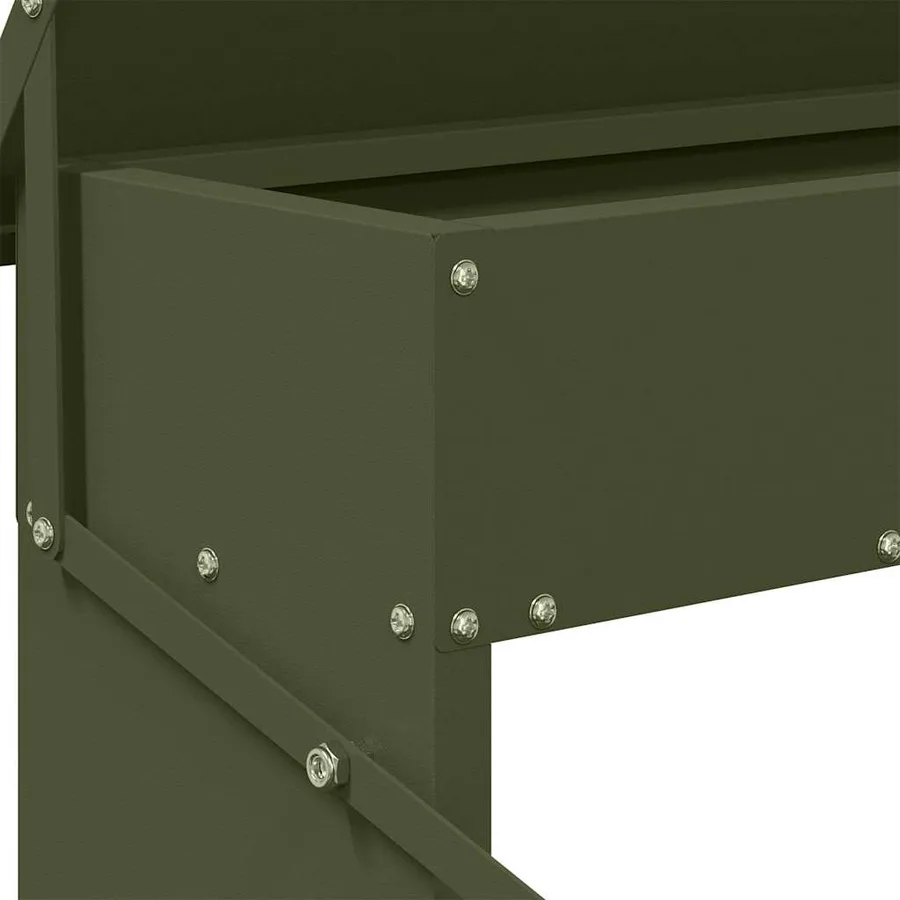 Nourrisseur à pédale pour poules Vert olive 48,5 x 39,5 x 19 cm - 9