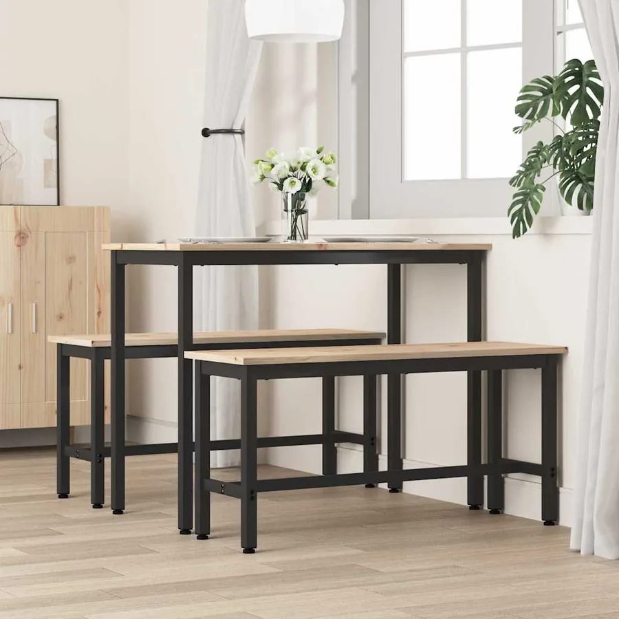 Bancs de Salle à Manger 2 pcs Naturel 100 x 32,5 x 49 cm - 3