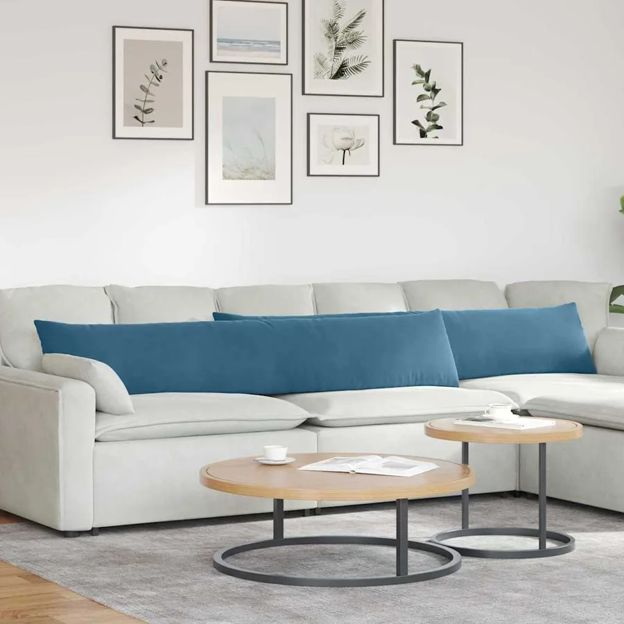 Coussins de canapé 2 pcs Bleu 200 x 40 cm