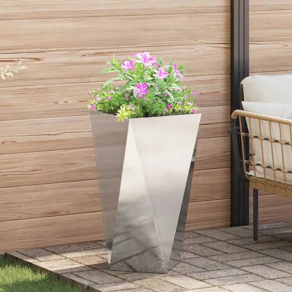 Jardinière Argent 40 x 40 x 75 cm Acier inoxydable