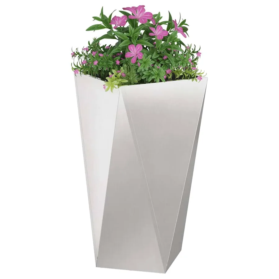 Jardinière Argent 40 x 40 x 75 cm Acier inoxydable - 3