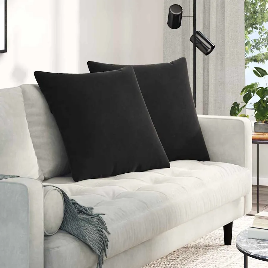 Coussins de canapé 2 pcs Noir 80 x 80 cm