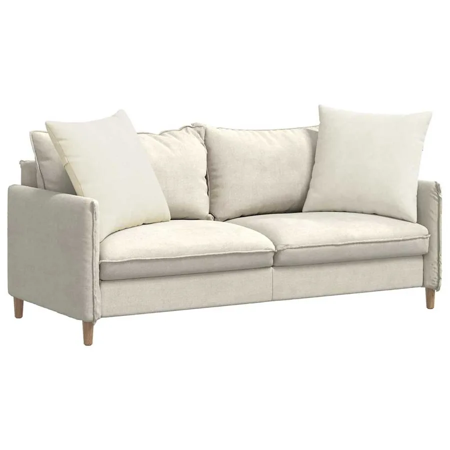 Coussins de canapé 2 pcs Crème 60 x 60 cm - 3