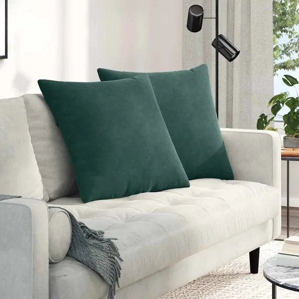 Coussins de canapé 2 pcs Vert foncé 60 x 60 cm
