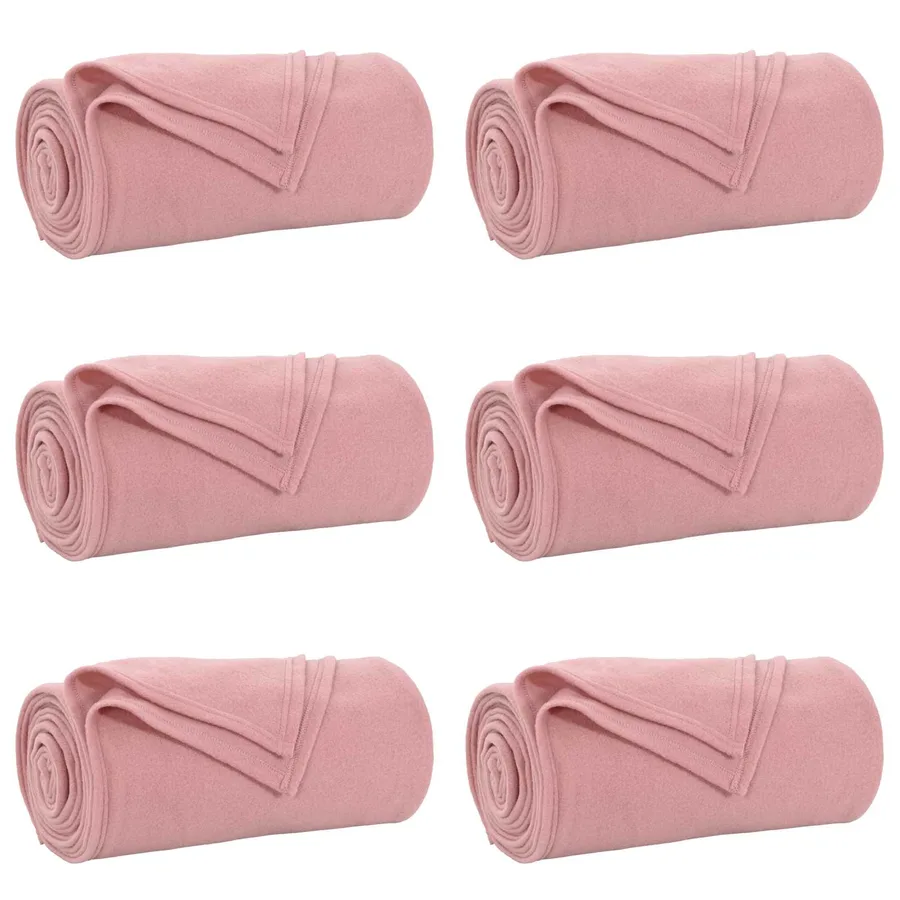 Couvertures à jeter 6 pcs Rose 170 x 130 cm Toison - 2