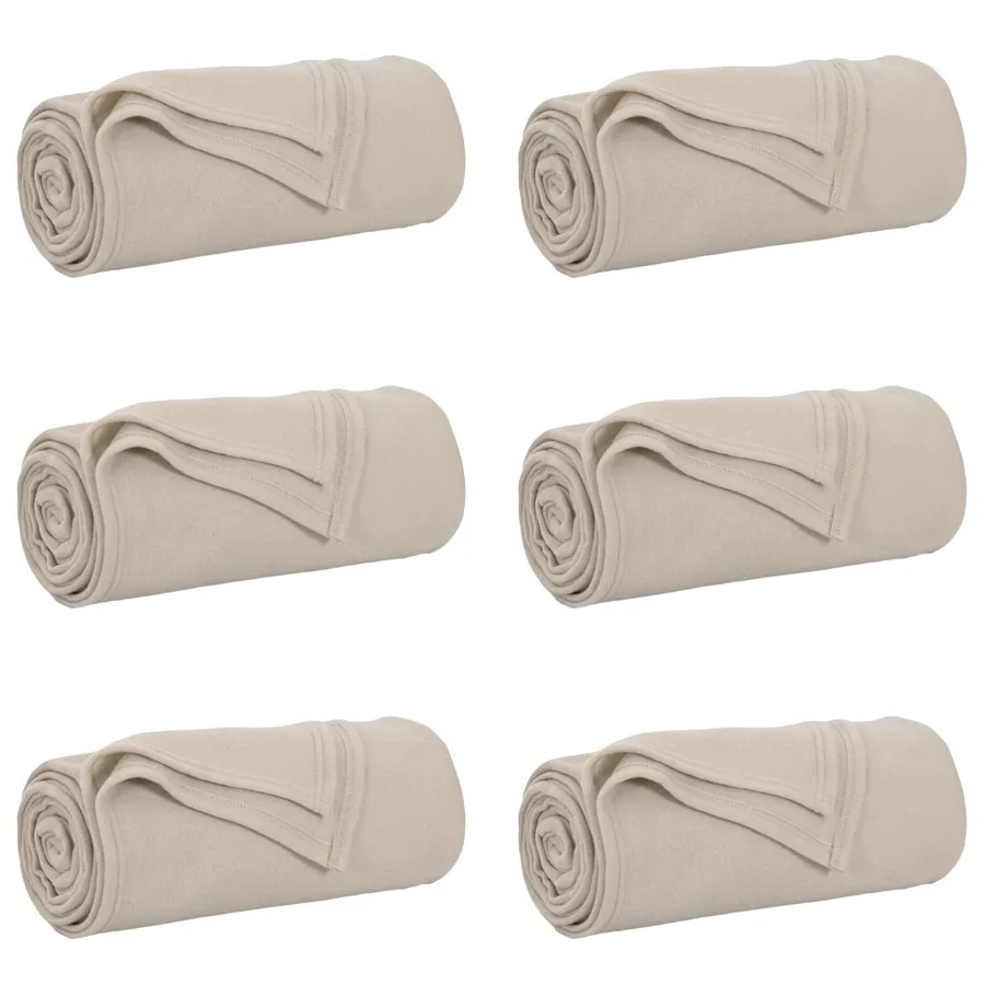 Couvertures à jeter 6 pcs Beige 270 x 240 cm Toison - 2