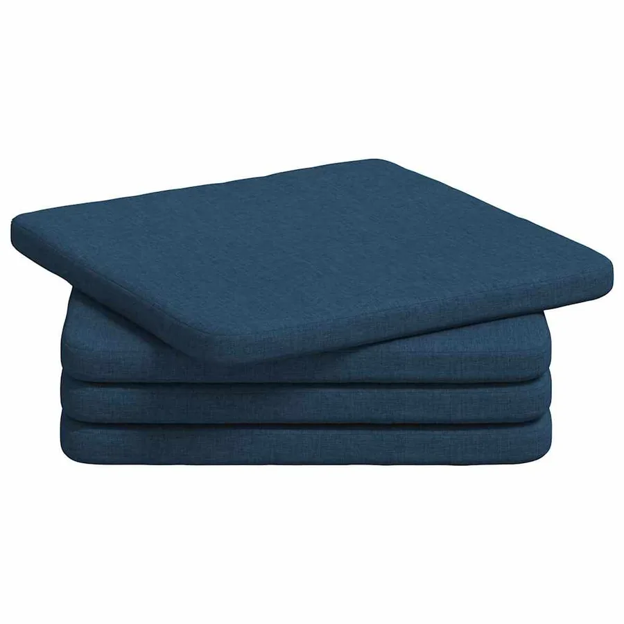Coussins de siège 4 pcs Bleu 40 x 40 x 3 cm tissu - 2