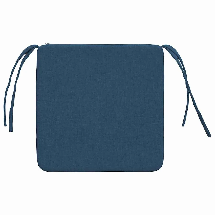 Coussins de siège 4 pcs Bleu 40 x 40 x 3 cm tissu - 7
