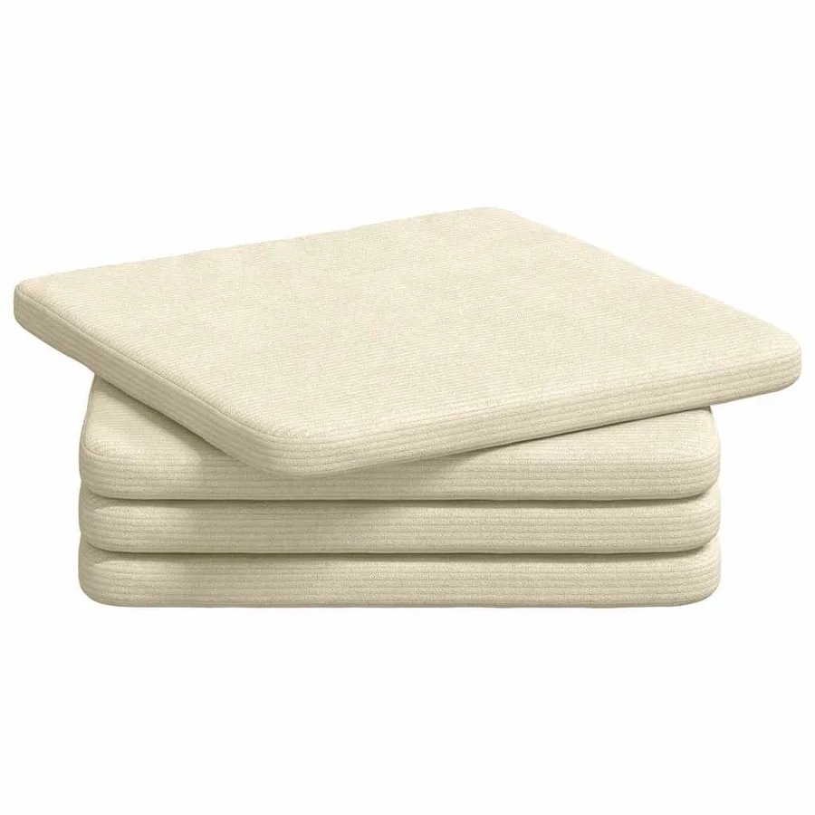 Coussins de siège 4 pcs Crème 40 x 40 x 3 cm - 2