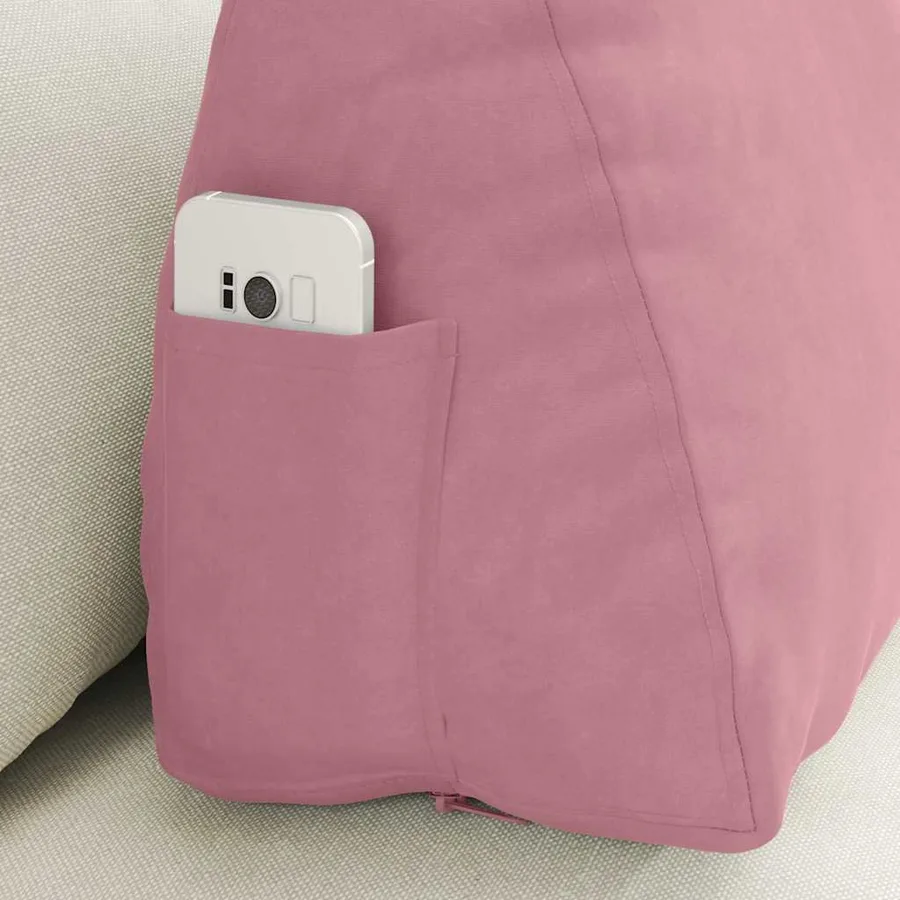 Coussin de Dos Rose 60 x 20 x 50 cm Tissu en velours côtelé - 5