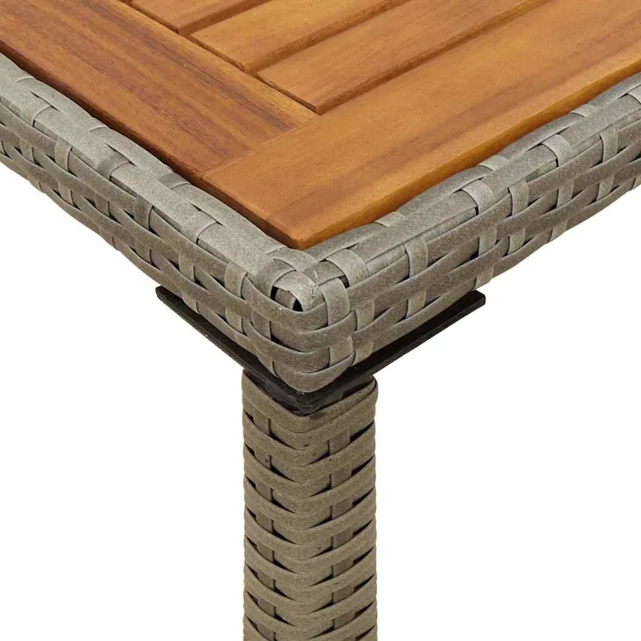 Ensemble à manger de jardin 5 pcs coussins gris résine tressée - 17