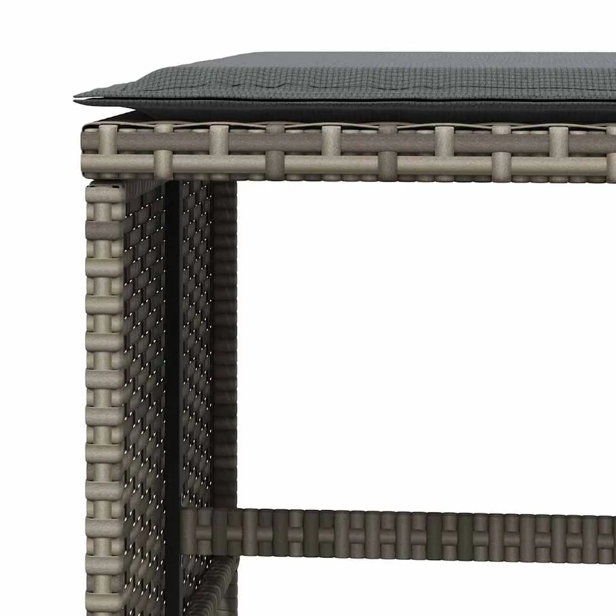 Ensemble à manger de jardin 5 pcs coussins gris résine tressée - 18