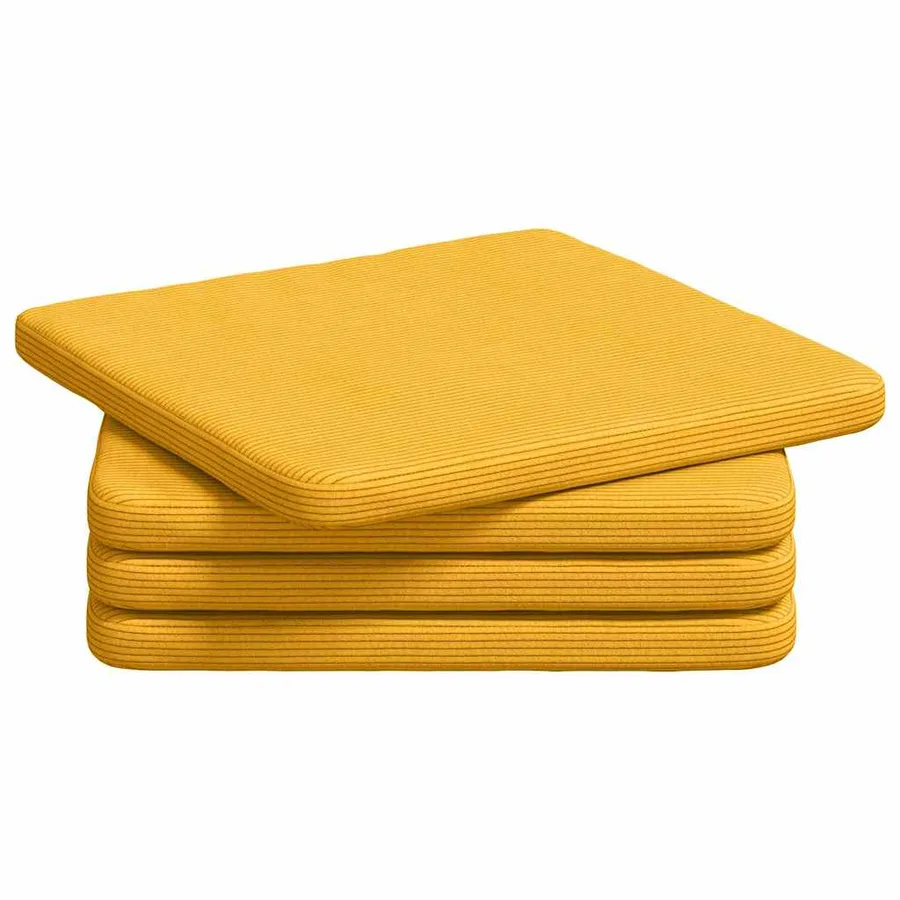 Coussins de siège 4 pcs Jaune clair 40 x 40 x 3 cm - 2