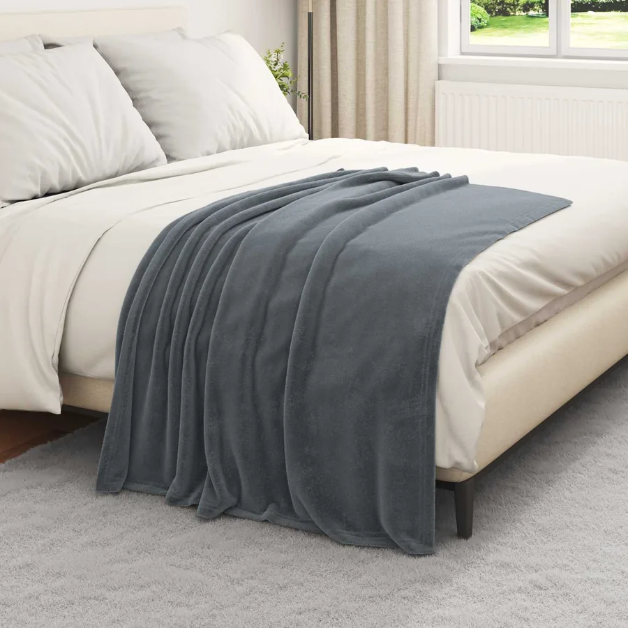 Couvertures à jeter 6 pcs Gris foncé 130 x 150 cm Toison - 3