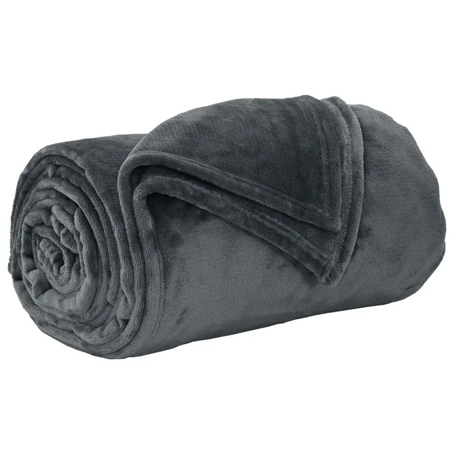 Couvertures à jeter 6 pcs Gris foncé 130 x 150 cm Toison - 4