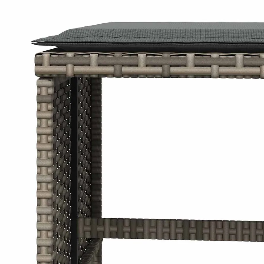 Ensemble à manger de jardin 5 pcs coussins gris résine tressée - 18