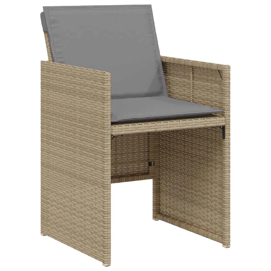 Ensemble de bistro 3 pcs coussins mélange beige résine tressée - 4