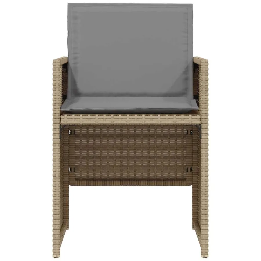 Ensemble de bistro 3 pcs coussins mélange beige résine tressée - 5