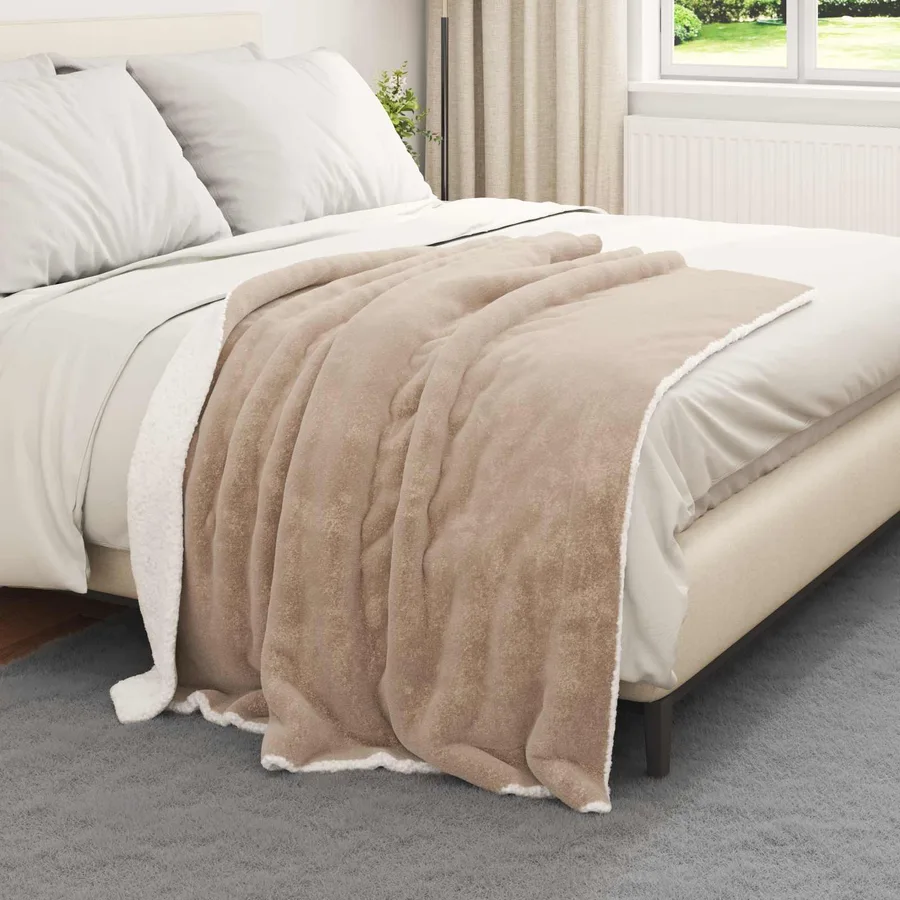Jeté Camel 130 x 150 cm Toison - 3