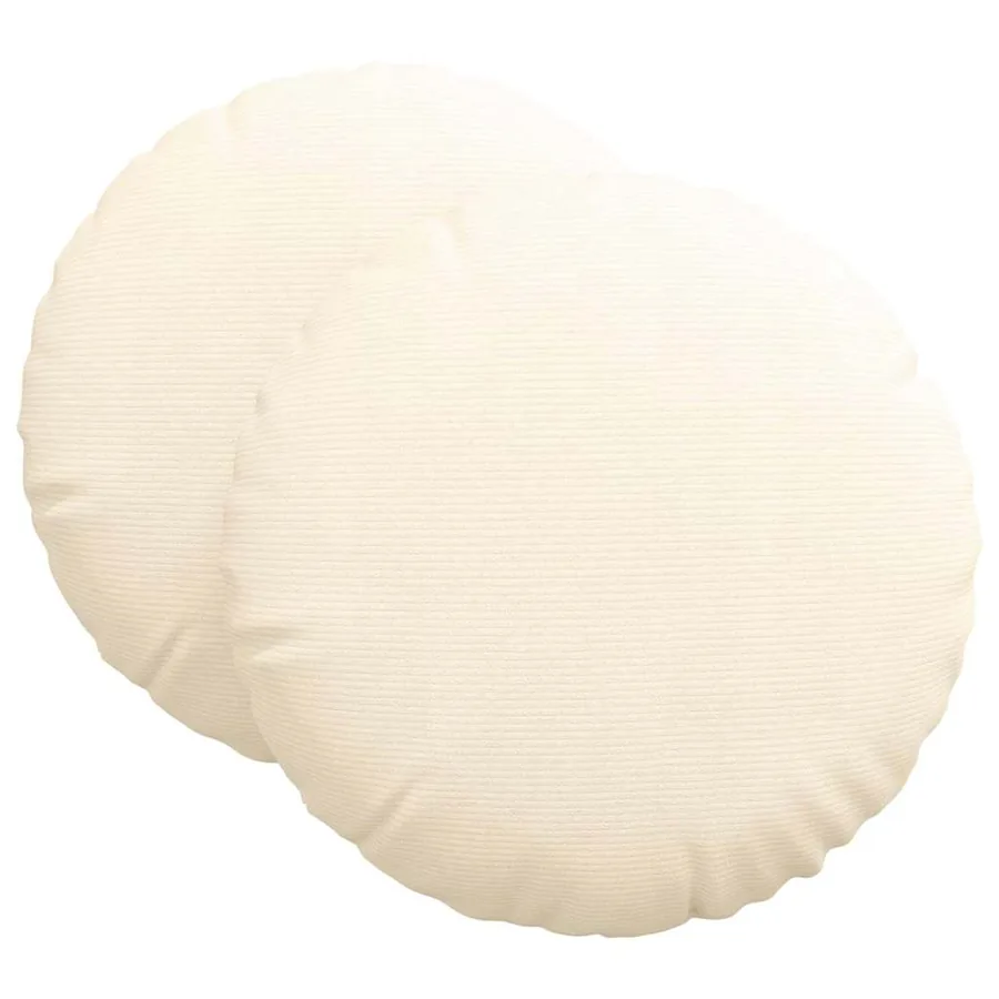 Coussins de siège 2 pcs Crème Ø 80 cm Tissu en velours côtelé - 2