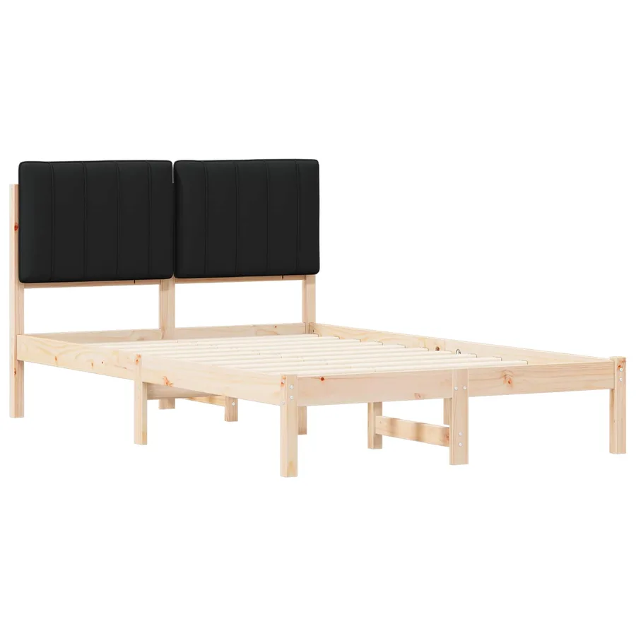 Cadre de lit avec tête de lit rembourrée Noir 120 x 190 cm - 4