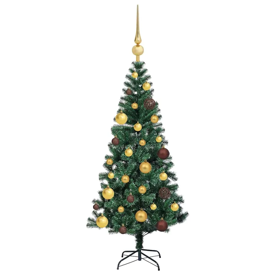 Sapin de Noël artificiel pré-éclairé Vert 120 cm PVC et métal - 4