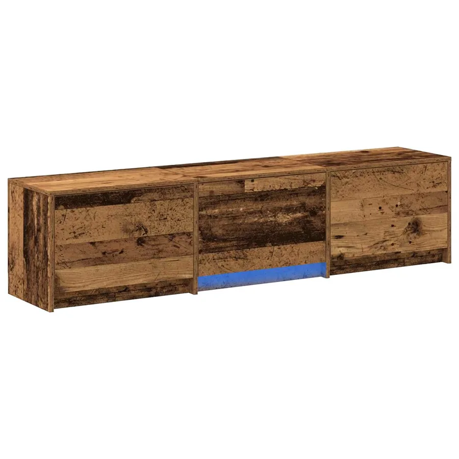 Meuble TV avec LED avec bandes LED Bois ancien 165 x 34 x 40 cm - 2