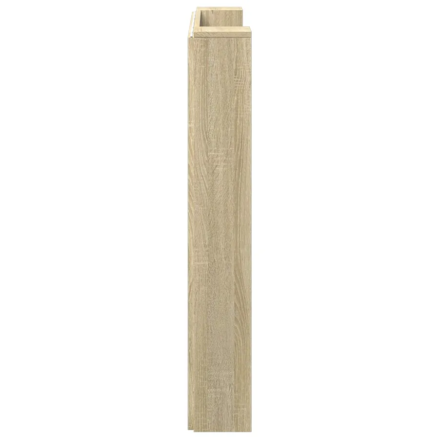 Tête de lit de rangement avec LED Chêne Sonoma - 6