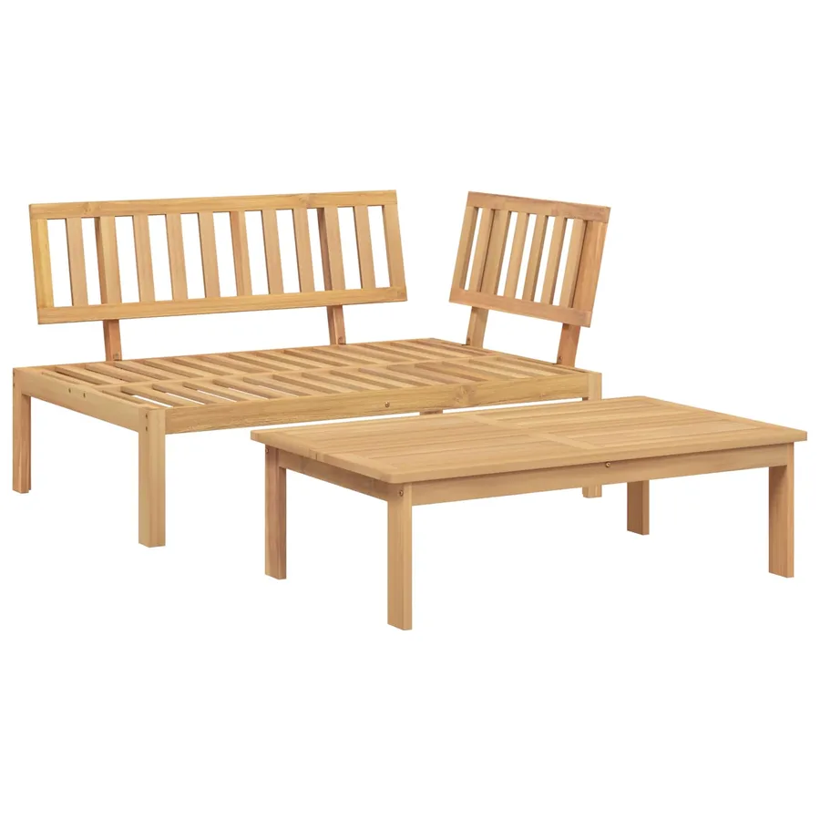 Ensemble de Canapés Uni 2 pcs Anthracite Bois d'Acacia Massif - 3