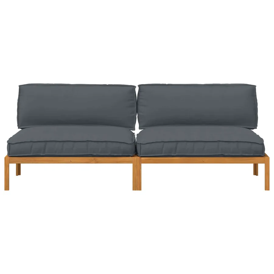 Ensemble de Canapés Uni 2 pcs Anthracite Bois d'Acacia Massif - 6
