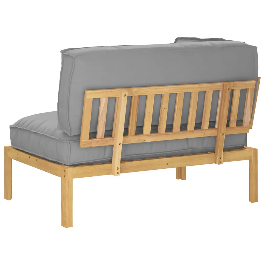 Ensemble de Canapés Gris 133 x 92 x 69 cm Bois d'Acacia Massif - 9